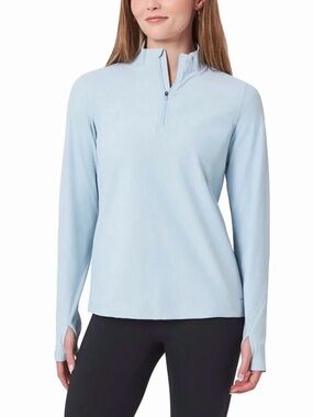 2 Pack: Light Blue & Black Quarter-Zip Long Sleeve Top